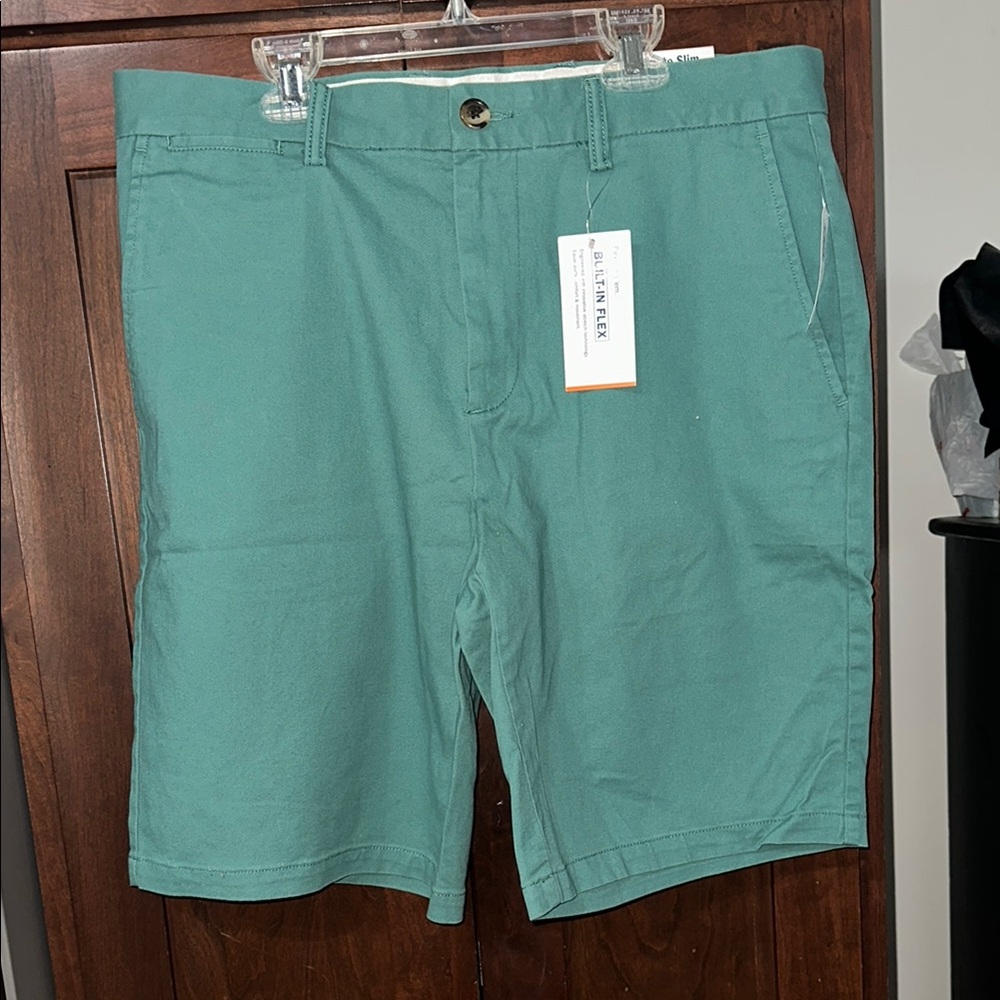 Old Navy Green Flat Front Shorts